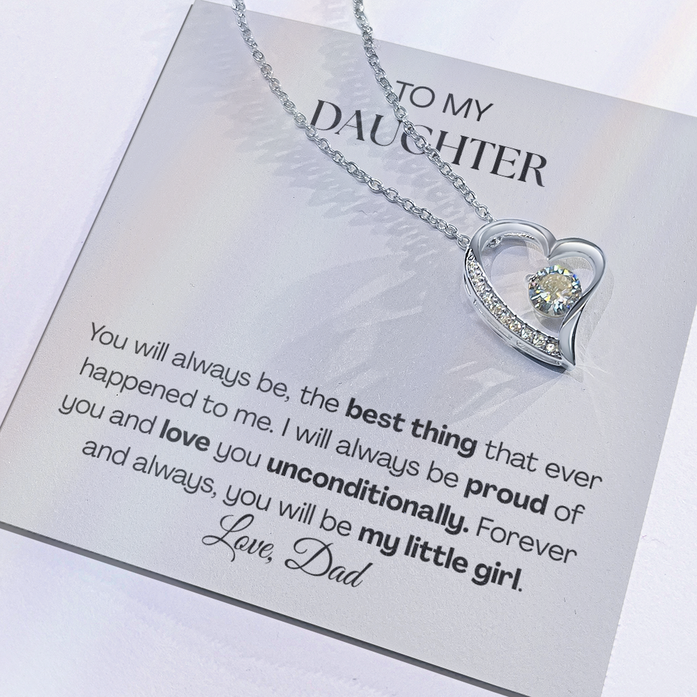 Forever Love Necklace from Dad | To My Daughter You'll Always Be My Little Girl Necklace
