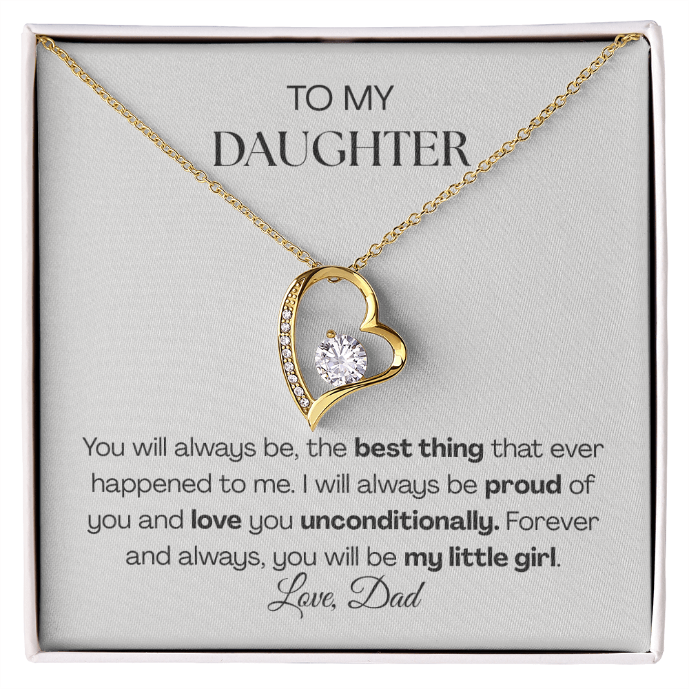Forever Love Necklace from Dad | To My Daughter You'll Always Be My Little Girl Necklace