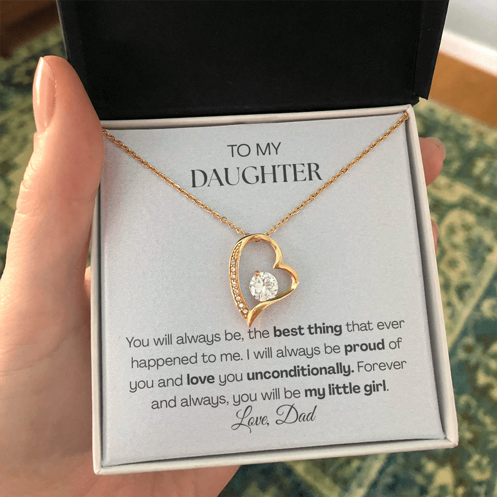 Forever Love Necklace from Dad | To My Daughter You'll Always Be My Little Girl Necklace
