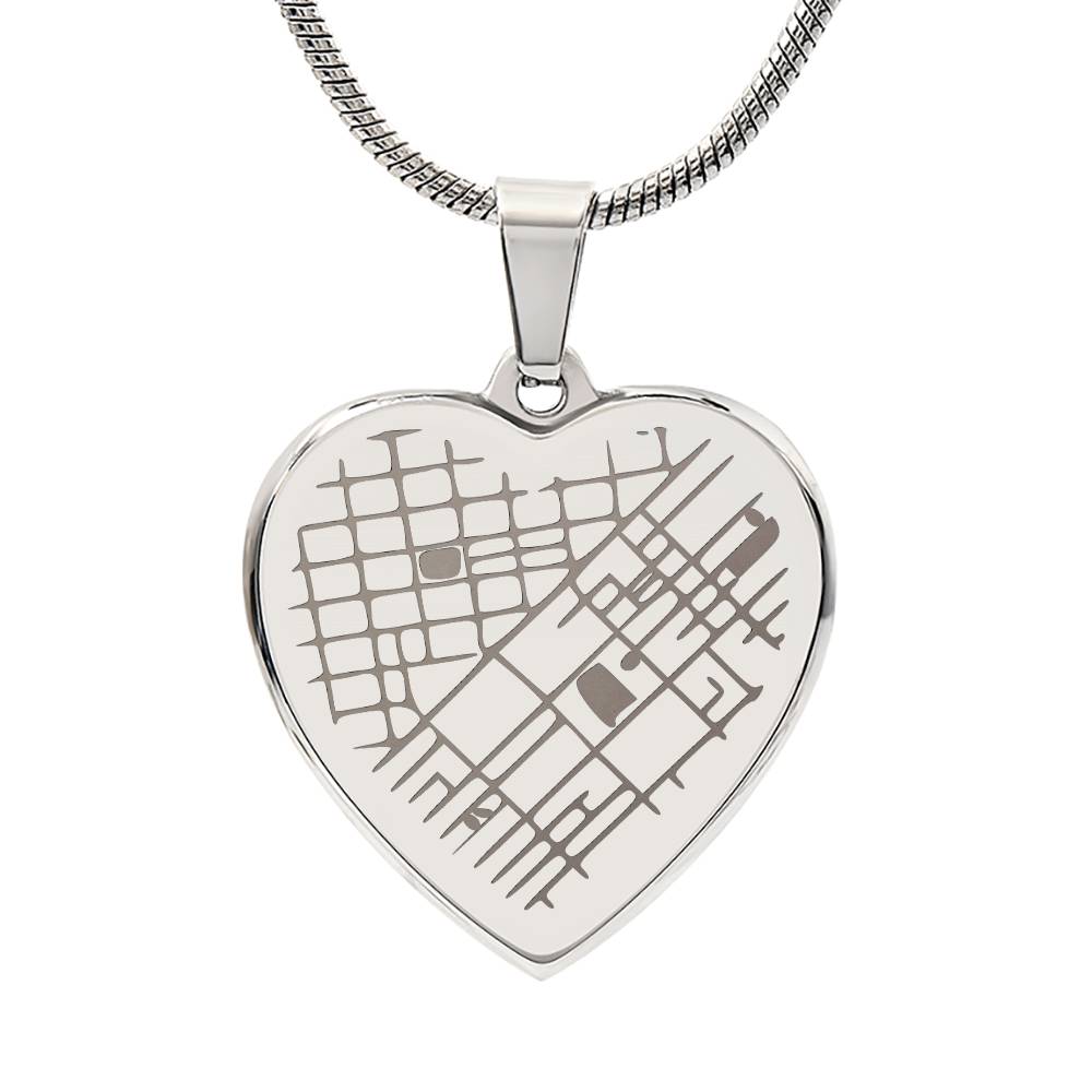 Personalized Map Necklace – Custom Heart Pendant Engraved with Your Special Location – Anniversary, Wedding, or Meaningful Gift for Her