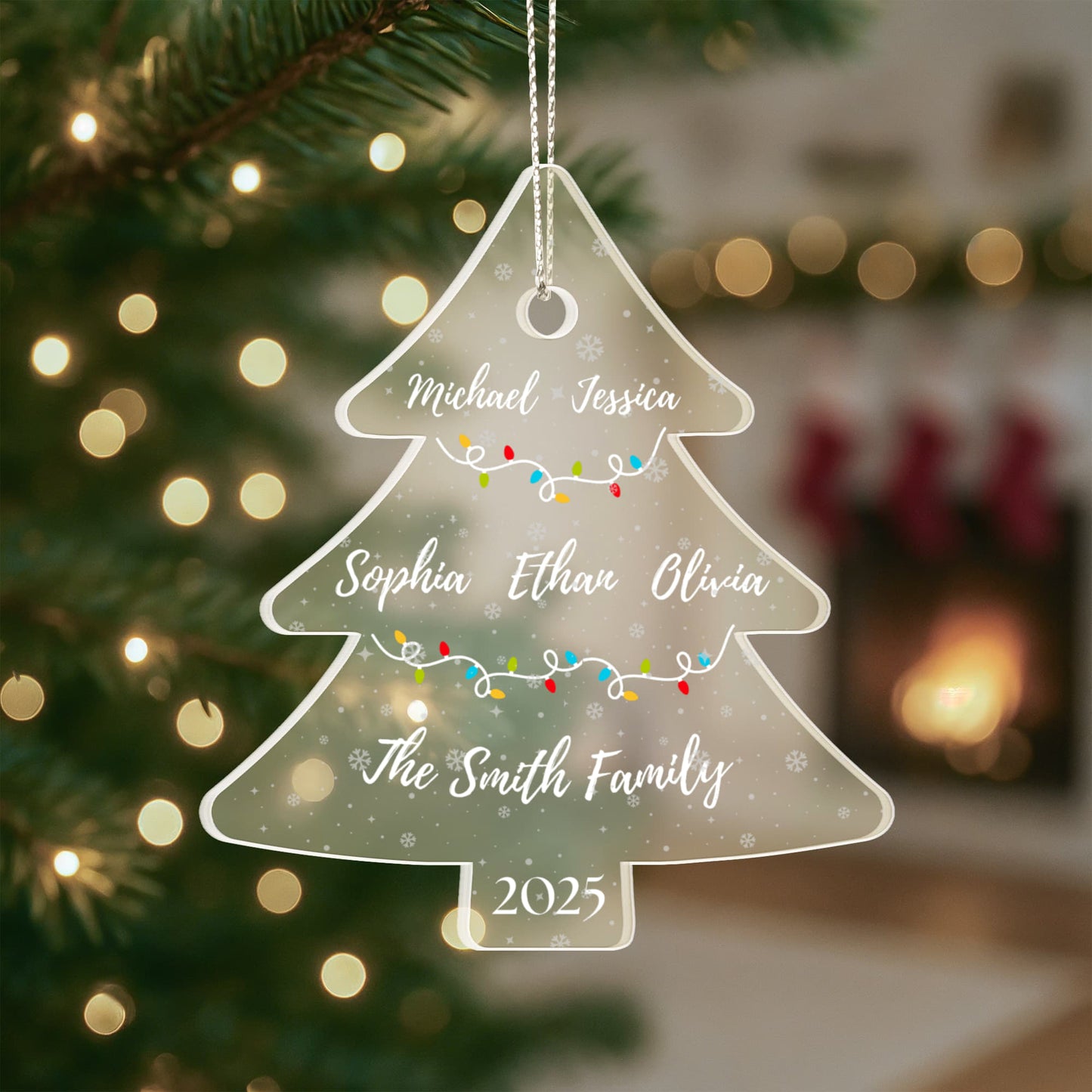 Personalized Family Christmas Ornament 2025, Custom Acrylic Tree Keepsake, Holiday Gift for Family, Custom Name Christmas Decoration